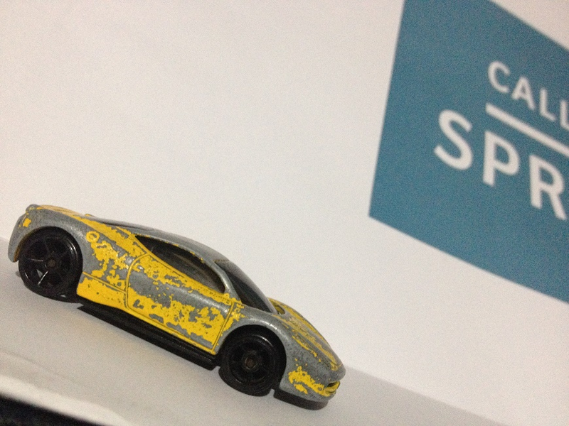 Illustration for article titled Presenting: the most beat-up (but still butt-kicking) 1:64 Ferrari 458 ever